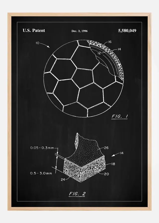 Patent Print - Football - Black Poster