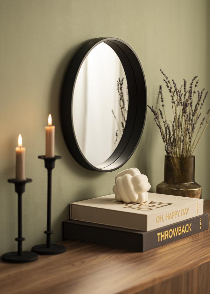 Miroir Reflection Noir 40 cm Ø