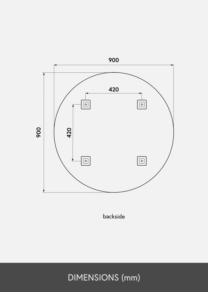 KAILA Miroir rond Gold diamètre 90 cm