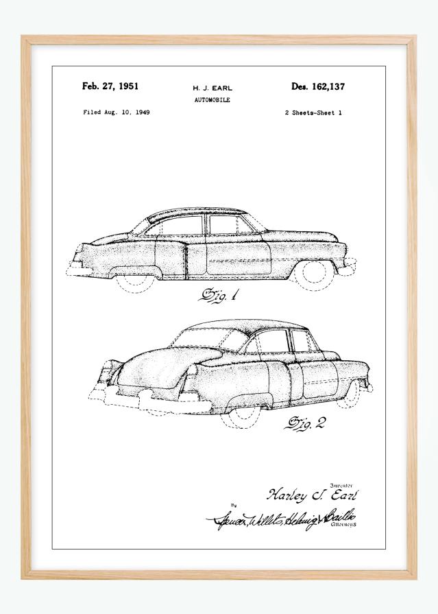 Dessin de brevet - Cadillac I - Poster