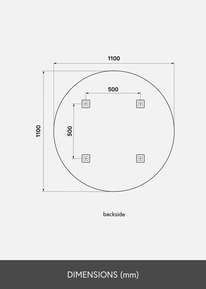 KAILA Miroir rond Gold diamètre 110 cm