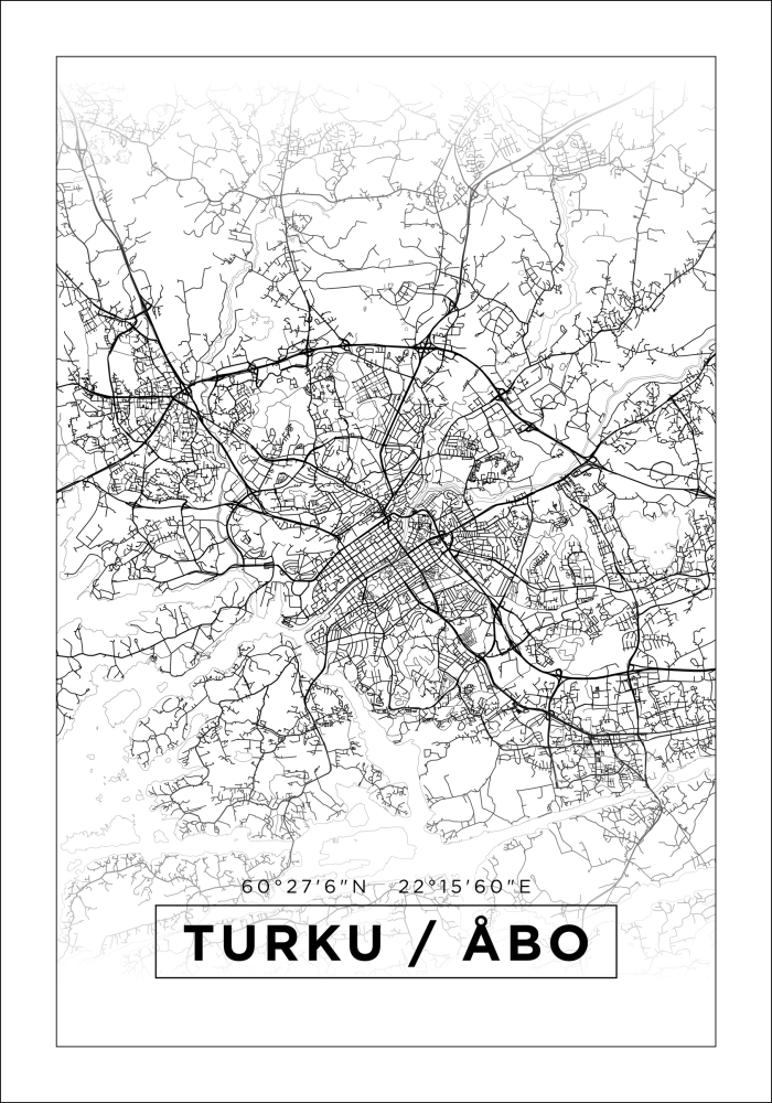 Map - Turku / Åbo - White