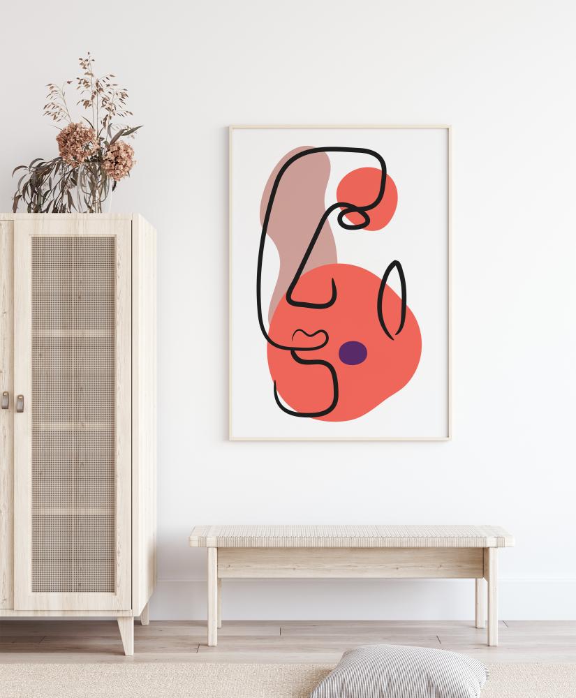 Abstract Face - Red III Poster