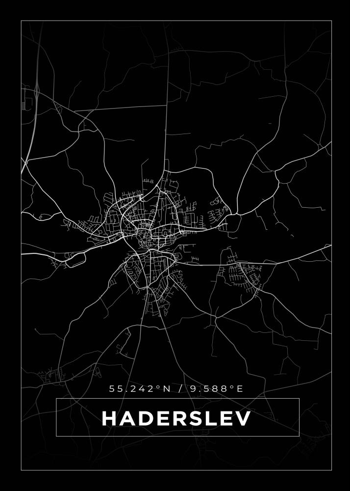 Map - Haderslev - Black