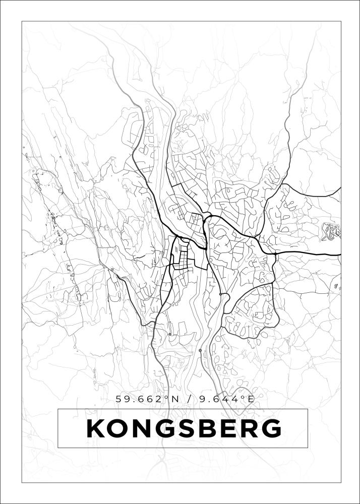 Map - Kongsberg - White