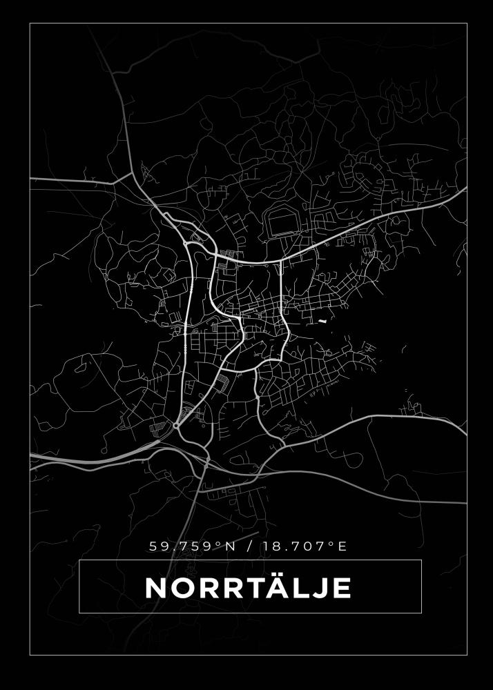 Map - Norrtälje - Black