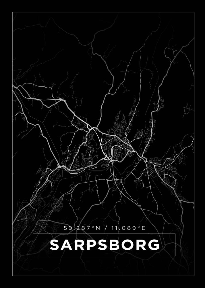 Map - Sarpsborg - Black