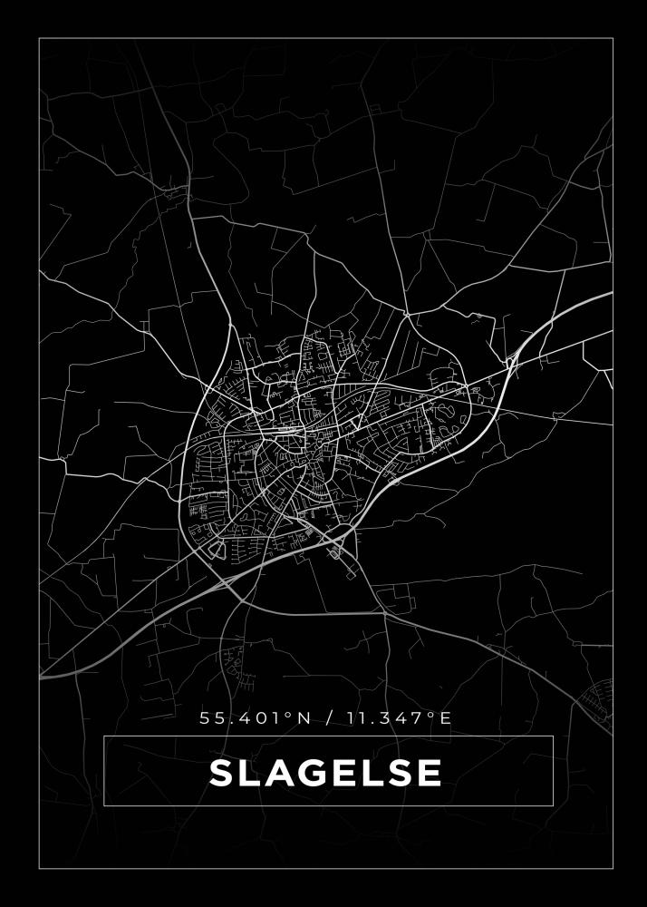 Map - Slagelse - Black