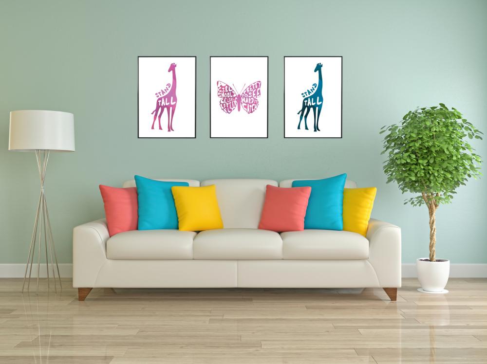 Giraffe stand tall - Pink Poster