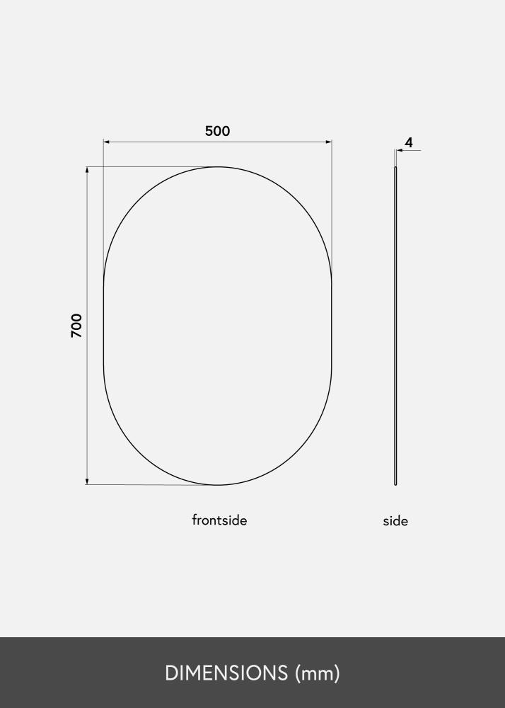 KAILA Miroir Oval 50x70 cm