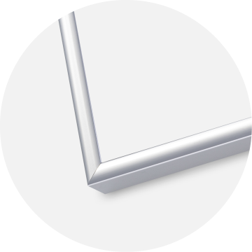 Cadre Aluminium Brillant Argent 50x50 cm - Passe-partout Blanc 35x35 cm