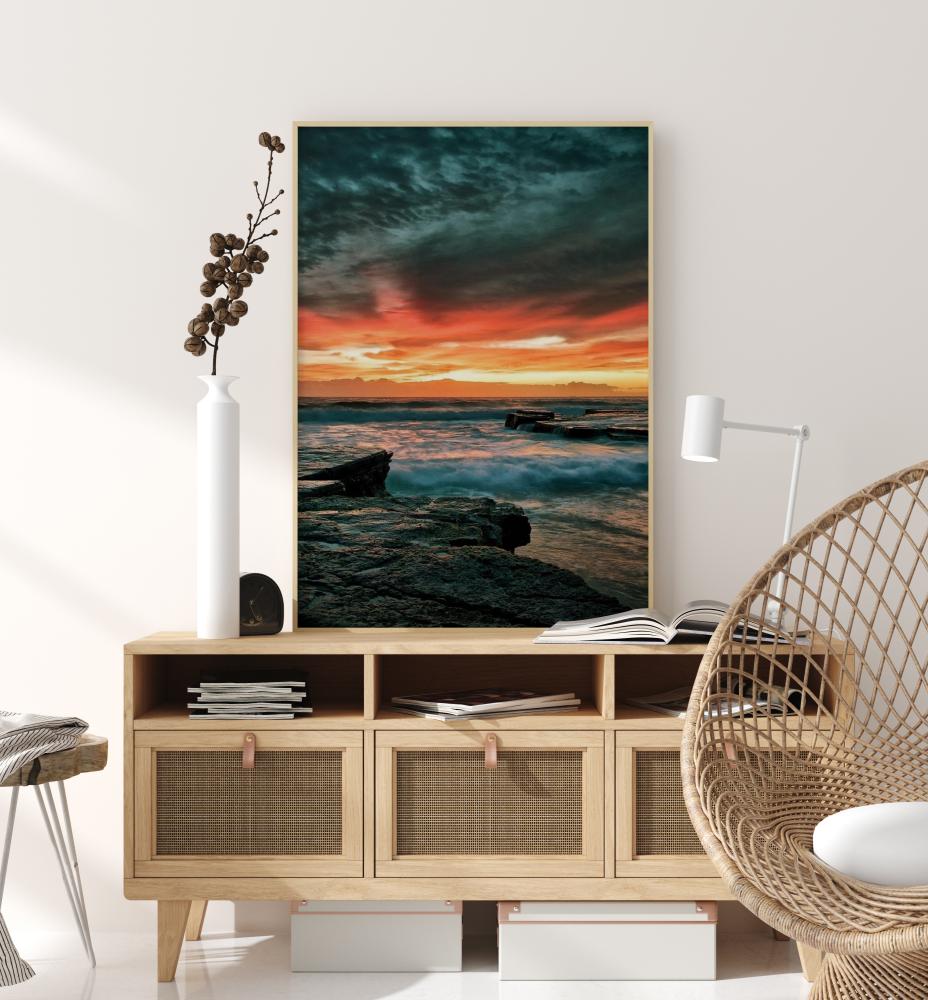 Sunset Over Water Poster