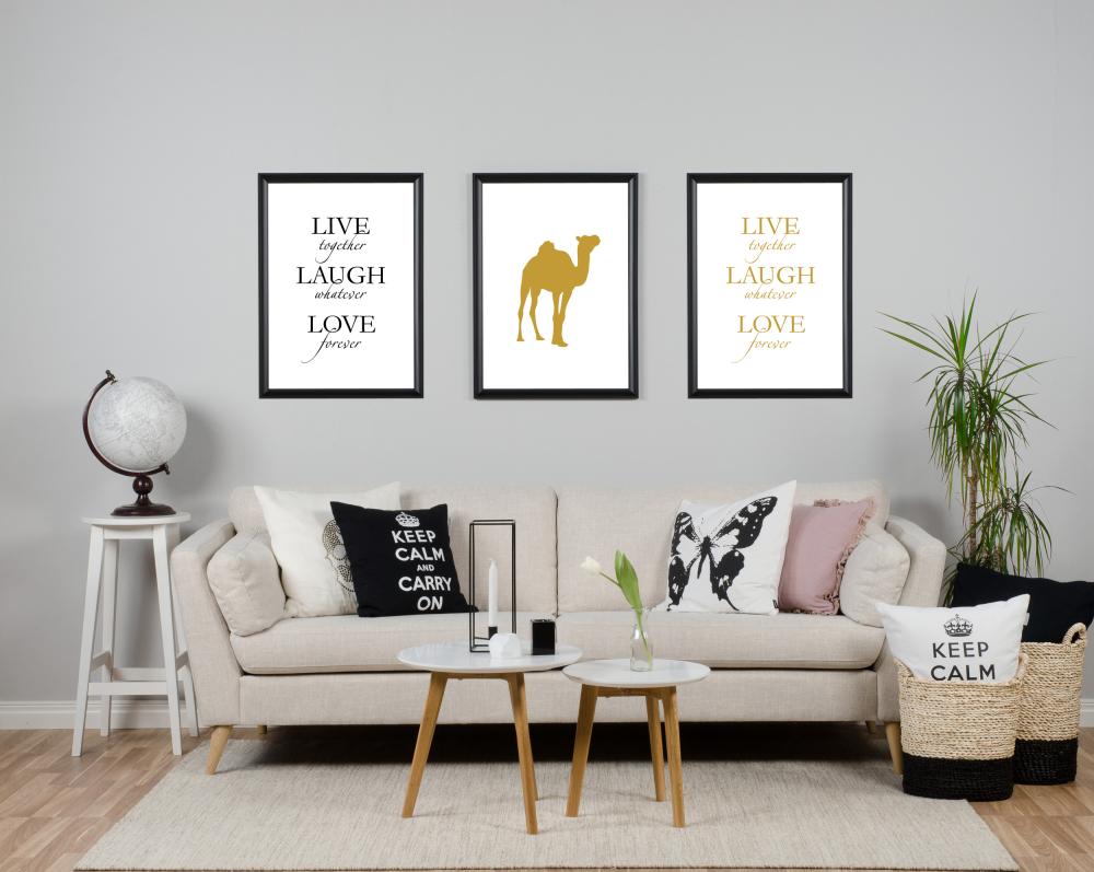 Live, laugh, love - Gold Poster