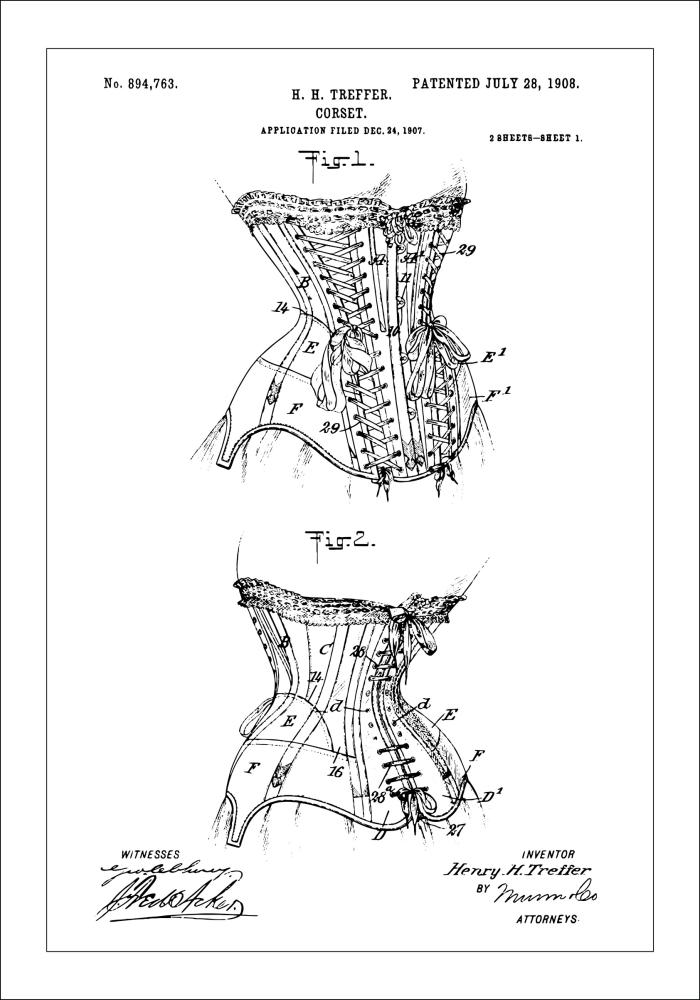 Dessin de brevet - Corset I Poster