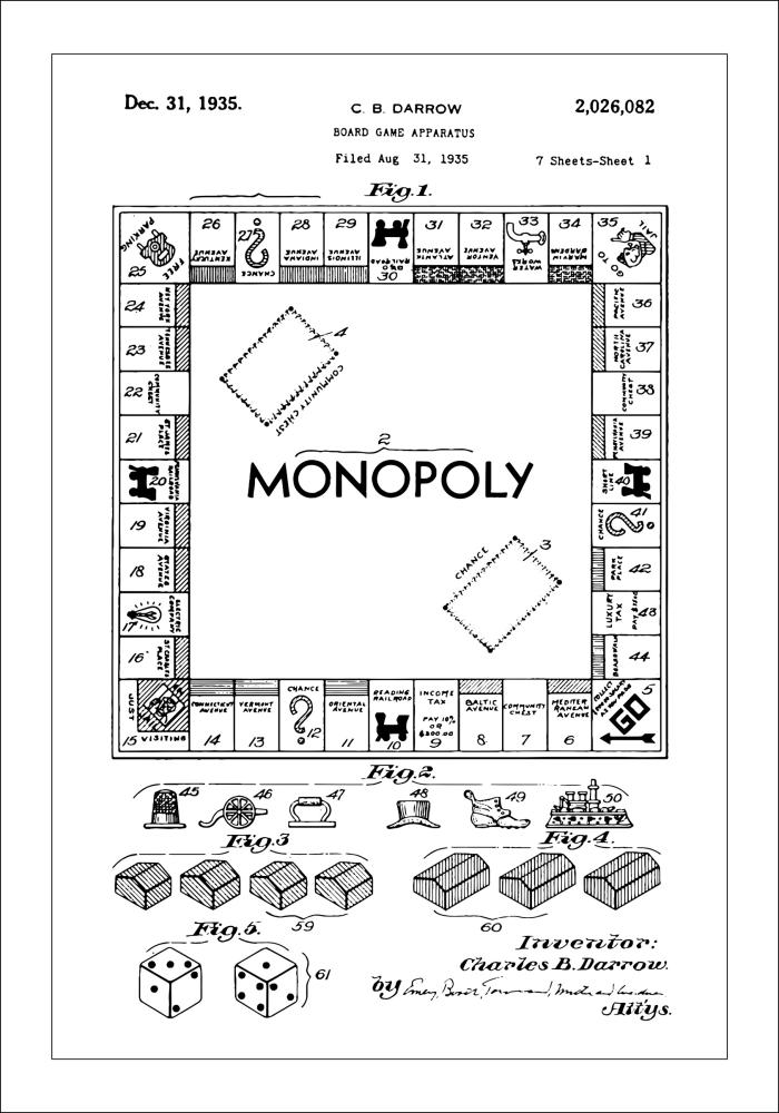 Dessin de brevet - Monopoly I - Poster