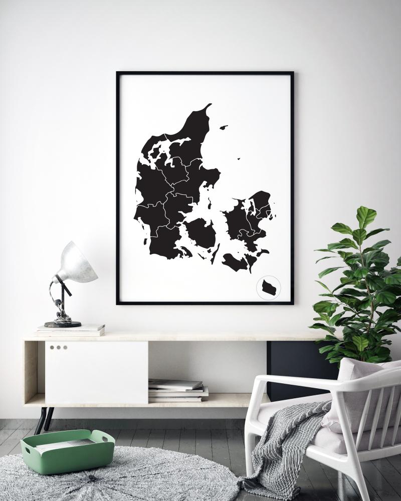 Map - Danmark - Black