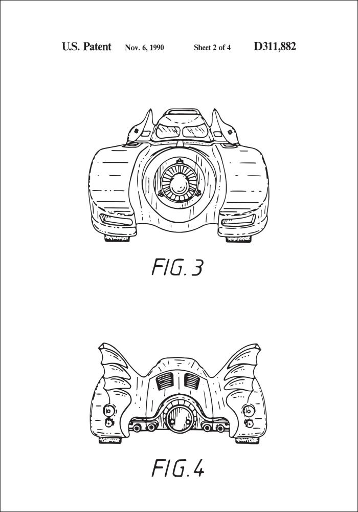 Dessin de brevet - Batman - Batmobile 1990 II Poster