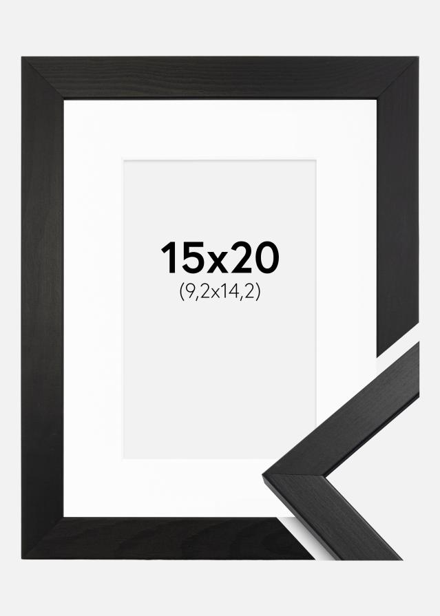 Cadre Stilren Verre acrylique Noir 15x20 cm - Passe-partout Blanc 4x6 pouces