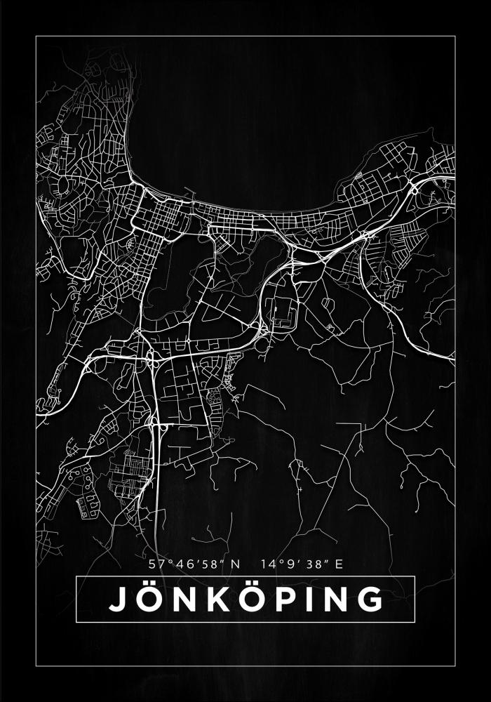 Map - Jönköping - Black