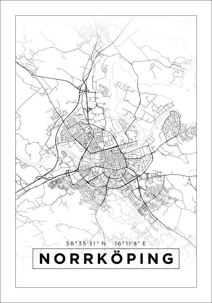 Map - Norrköping - White