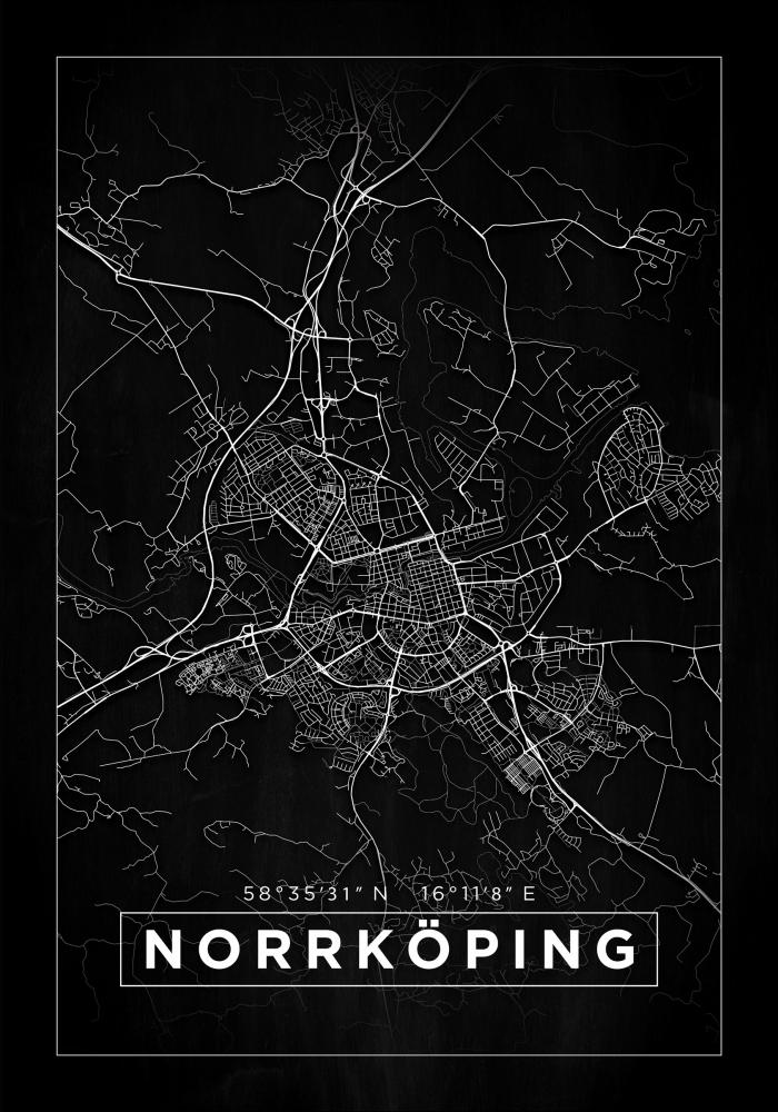 Map - Norrköping - Black