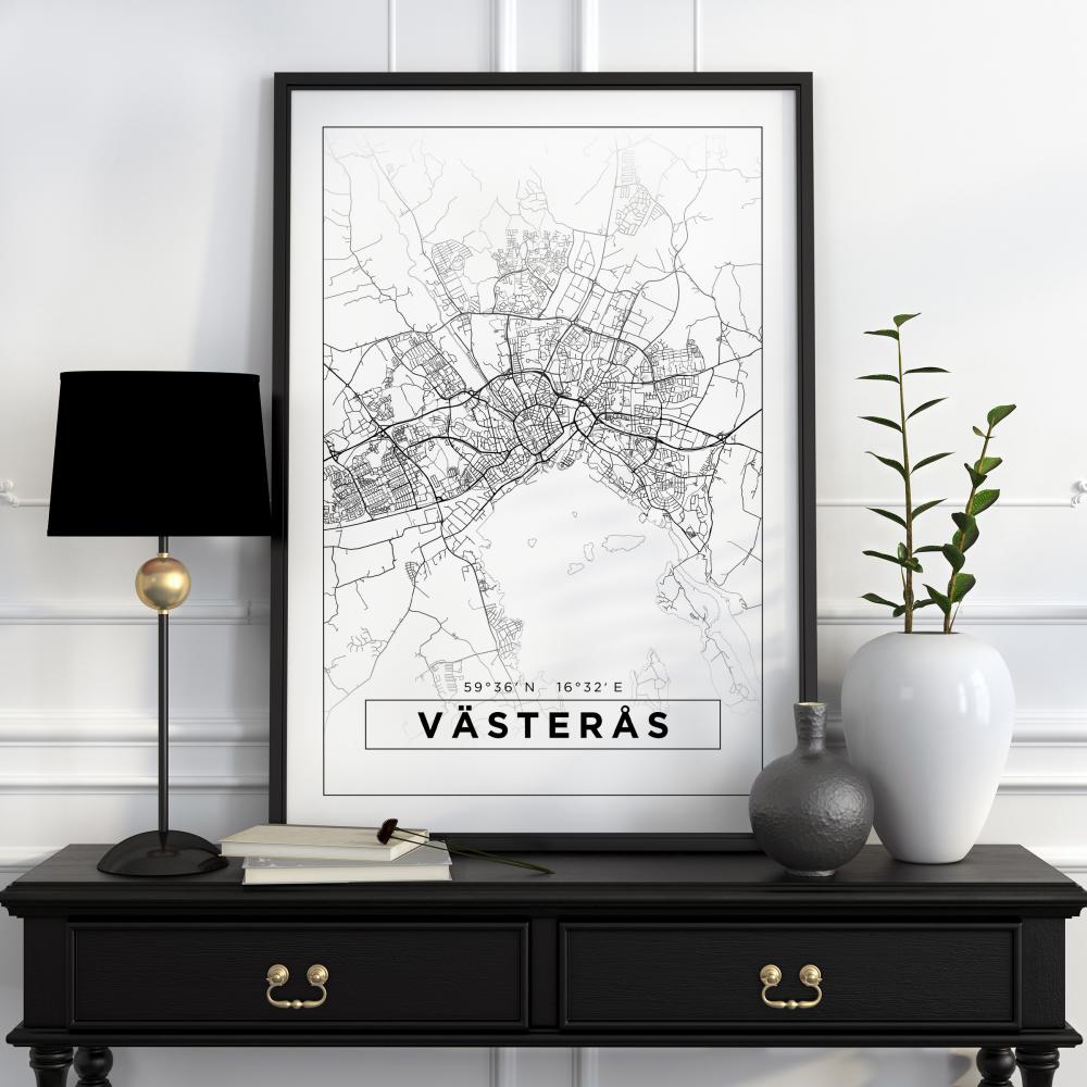 Map - Västerås - White