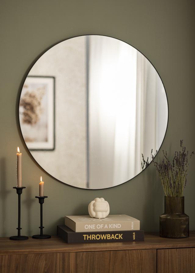 KAILA Round Mirror - Thin Black diamètre 80 cm