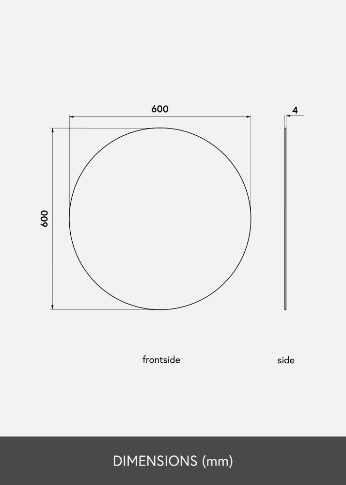 KAILA Miroir rond diamètre 60 cm