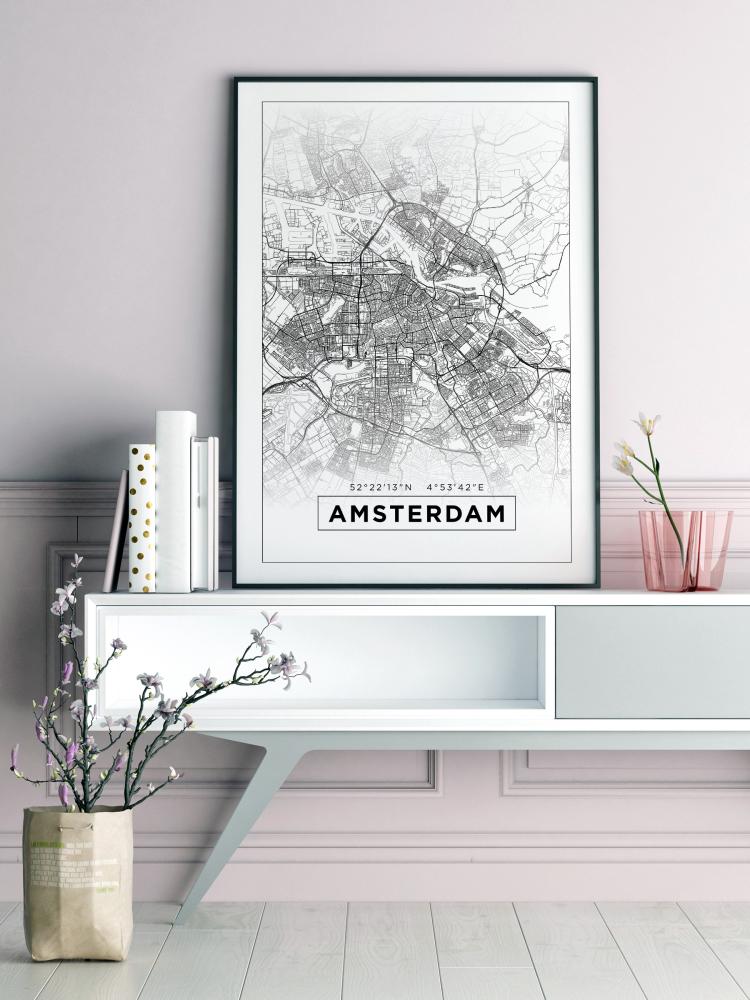 Map - Amsterdam - White