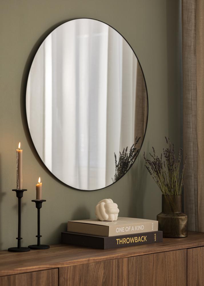 KAILA Round Mirror - Thin Black diamètre 80 cm